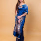 German Blue Pichwai Weaving Raw Mango Silk Saree
