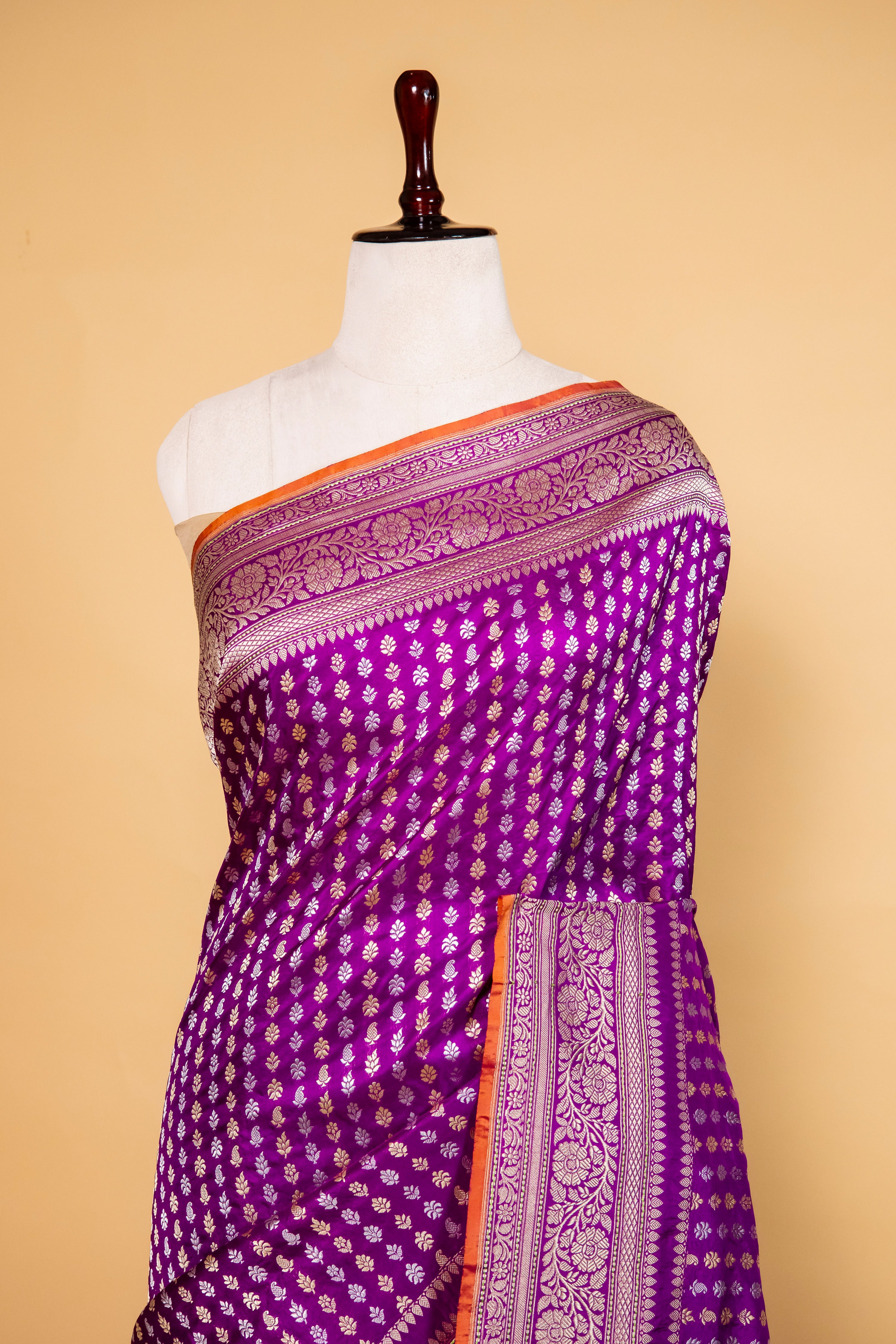 Purple Sona Rupa Katan Banarasi Silk Saree