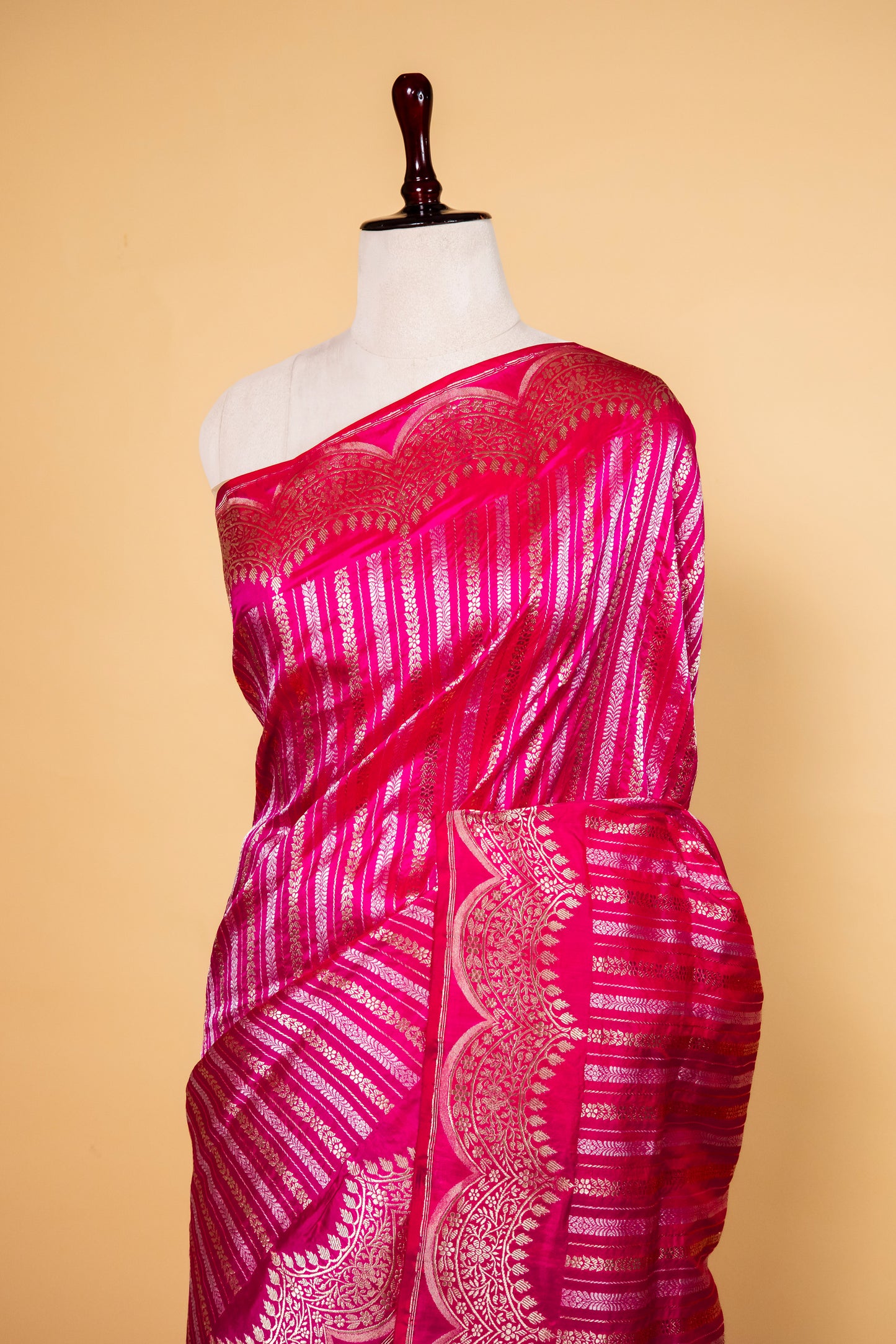 Hot Pink Sona Rupa Katan Banarasi Silk Saree