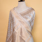 White With Gold Ada Weaving Katan Banarasi Silk Saree