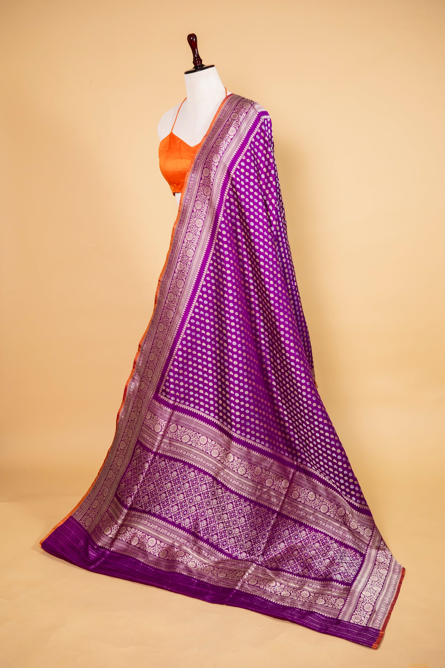 Purple Sona Rupa Katan Banarasi Silk Saree