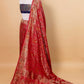 Red Bandhani Weaving Fancy Silk Saree
