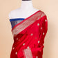 Red Bird Weaving Satin Silk  Fancy Saree