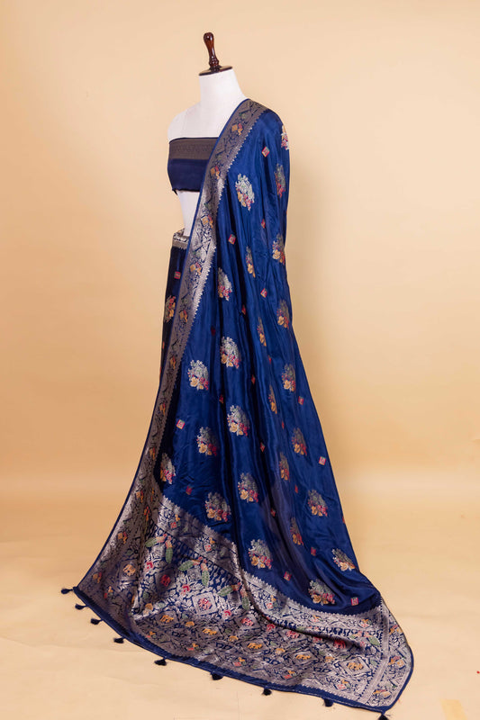 Royal Blue Multi Resham Fancy Silk Saree