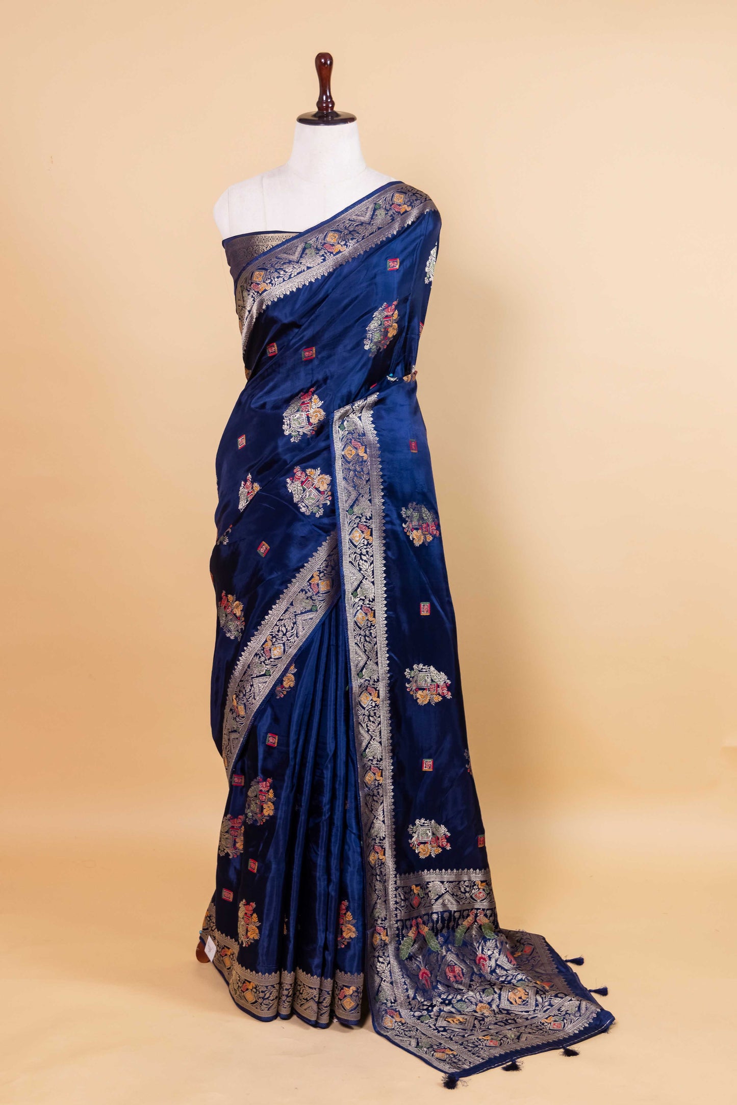 Royal Blue Multi Resham Fancy Silk Saree