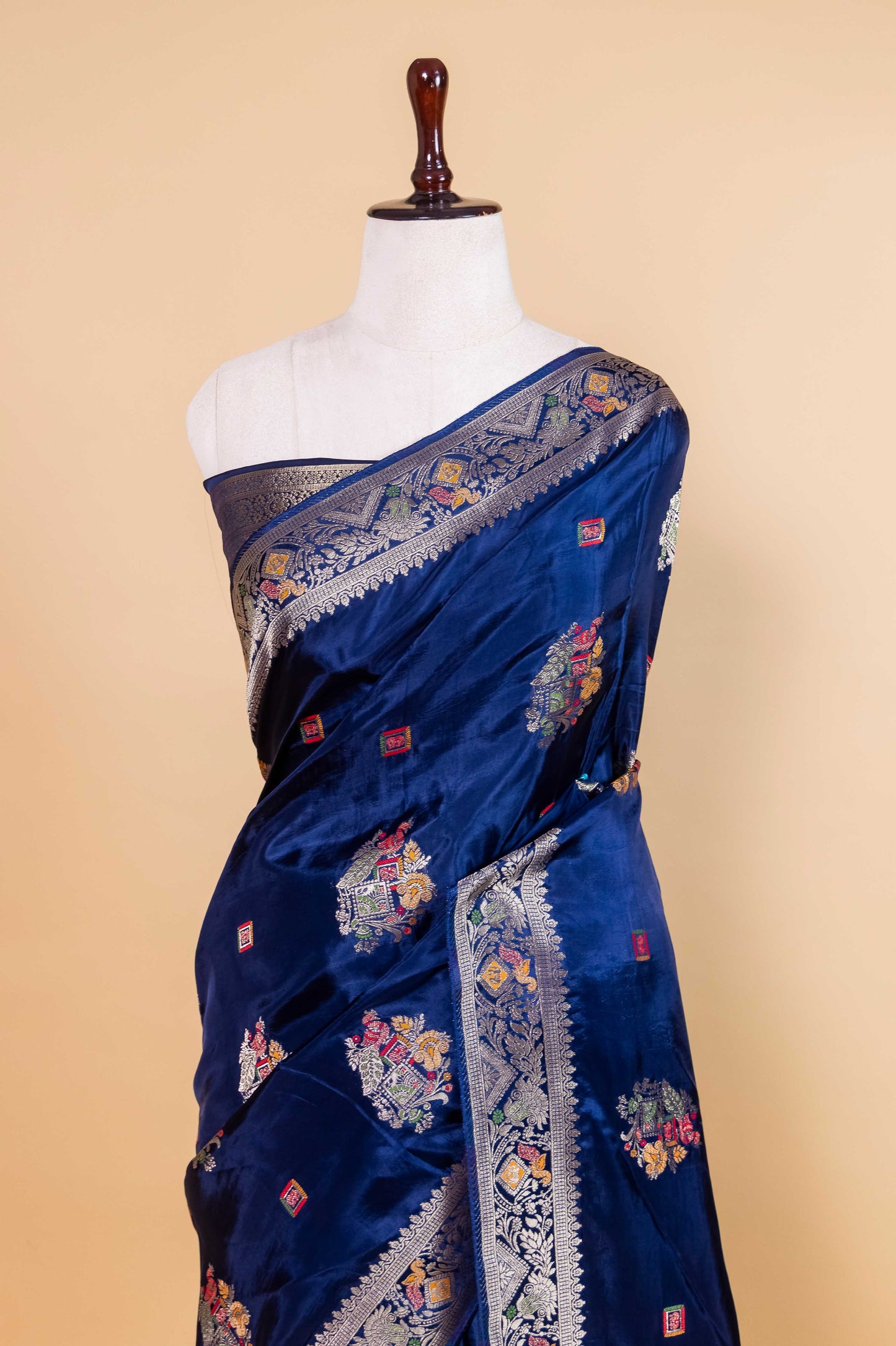 Royal Blue Multi Resham Fancy Silk Saree
