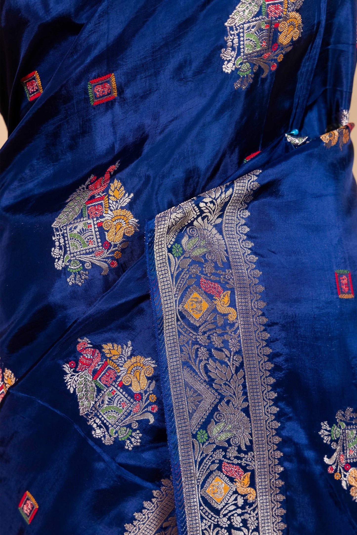 Royal Blue Multi Resham Fancy Silk Saree