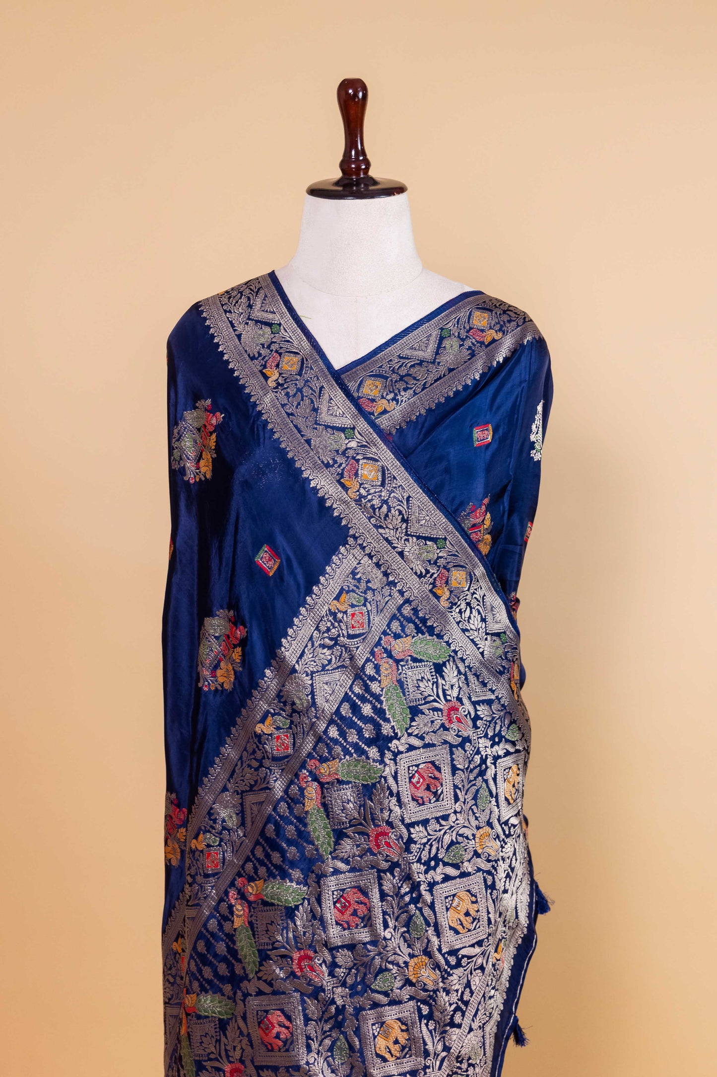 Royal Blue Multi Resham Fancy Silk Saree