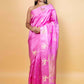 Pink Deer Motif Raw Mango Silk Saree