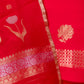 Red Handwoven Chiniya Silk Suit