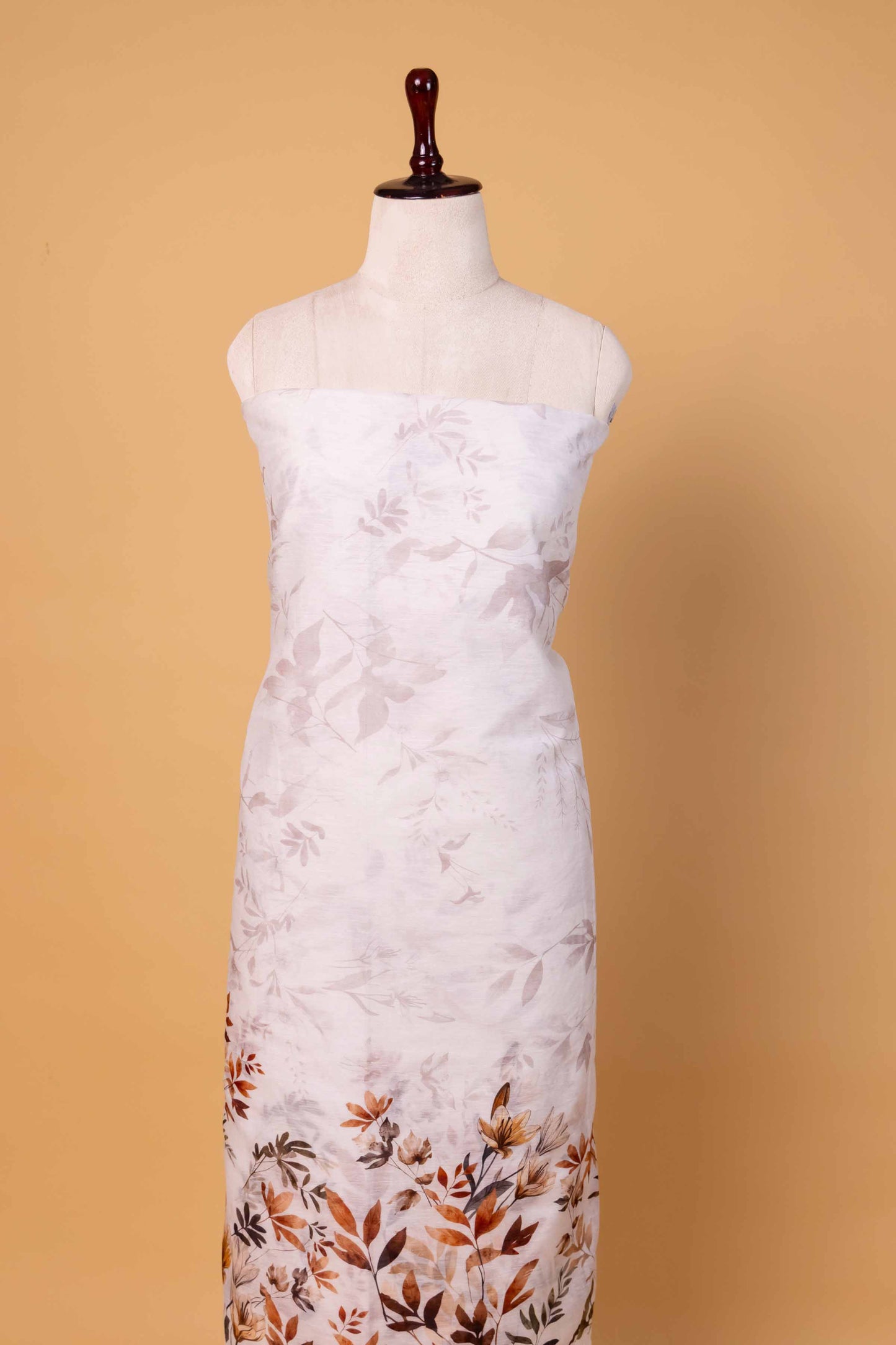 Cream Floral Digital Print Chanderi Suit