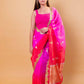 Pink & Peach Shaded Kadhua Organza Silk Saree With Embellished Border