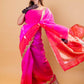 Pink & Peach Shaded Kadhua Organza Silk Saree With Embellished Border