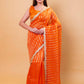 Orange Sona Rupa Stripe Organza Silk Saree With Embellished Border