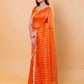 Orange Sona Rupa Stripe Organza Silk Saree With Embellished Border