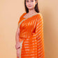 Orange Sona Rupa Stripe Organza Silk Saree With Embellished Border
