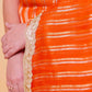 Orange Sona Rupa Stripe Organza Silk Saree With Embellished Border