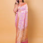 Lavender Meenakari Khaddi Georgette Silk Saree