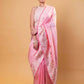 Peachy Pink Meenakari Pure Raw Mango Silk Saree