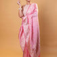 Peachy Pink Meenakari Pure Raw Mango Silk Saree