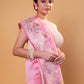 Peachy Pink Meenakari Pure Raw Mango Silk Saree