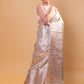 White Sona Rupa Tanchoi Pure Tissue Silk Saree
