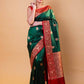 Green & Red Kadhua Katan Silk Saree