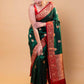 Green & Red Kadhua Katan Silk Saree
