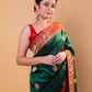 Green & Red Kadhua Katan Silk Saree