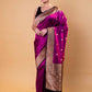 Magenta & Black  Kadhua Katan Silk Saree