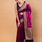 Magenta & Black  Kadhua Katan Silk Saree