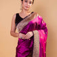 Magenta & Black  Kadhua Katan Silk Saree