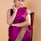 Magenta & Black  Kadhua Katan Silk Saree