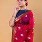 Maroon & Black Kadhua Weaving Organza Silk Saree