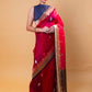 Maroon & Black Kadhua Weaving Organza Silk Saree