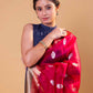 Maroon & Black Kadhua Weaving Organza Silk Saree