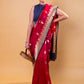 Maroon & Black Kadhua Weaving Organza Silk Saree