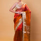 Mustard & Red Embellished Lace Pure Soft Tissue Silk Saree