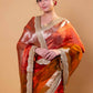Mustard & Red Embellished Lace Pure Soft Tissue Silk Saree