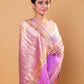Lavender Meenakari Kadhua Organza Silk Saree
