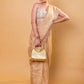 Beige Embroidered Tissue Silk Saree With Embroidery Lace