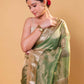 Pista Green Embellished Lace Pure Soft Tissue Silk Saree
