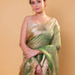 Pista Green Embellished Lace Pure Soft Tissue Silk Saree