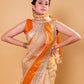 Gold Rekha Inspired Tissue Silk Saree With Embroidered Lace
