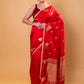 Red Nita Ambani Embellished Raw Mango Silk Saree