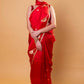 Red Nita Ambani Embellished Raw Mango Silk Saree
