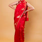 Red Nita Ambani Embellished Raw Mango Silk Saree