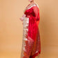 Red Embellished Lace Pure Soft Tissue Silk Saree