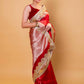 Red Embellished Lace Pure Soft Tissue Silk Saree