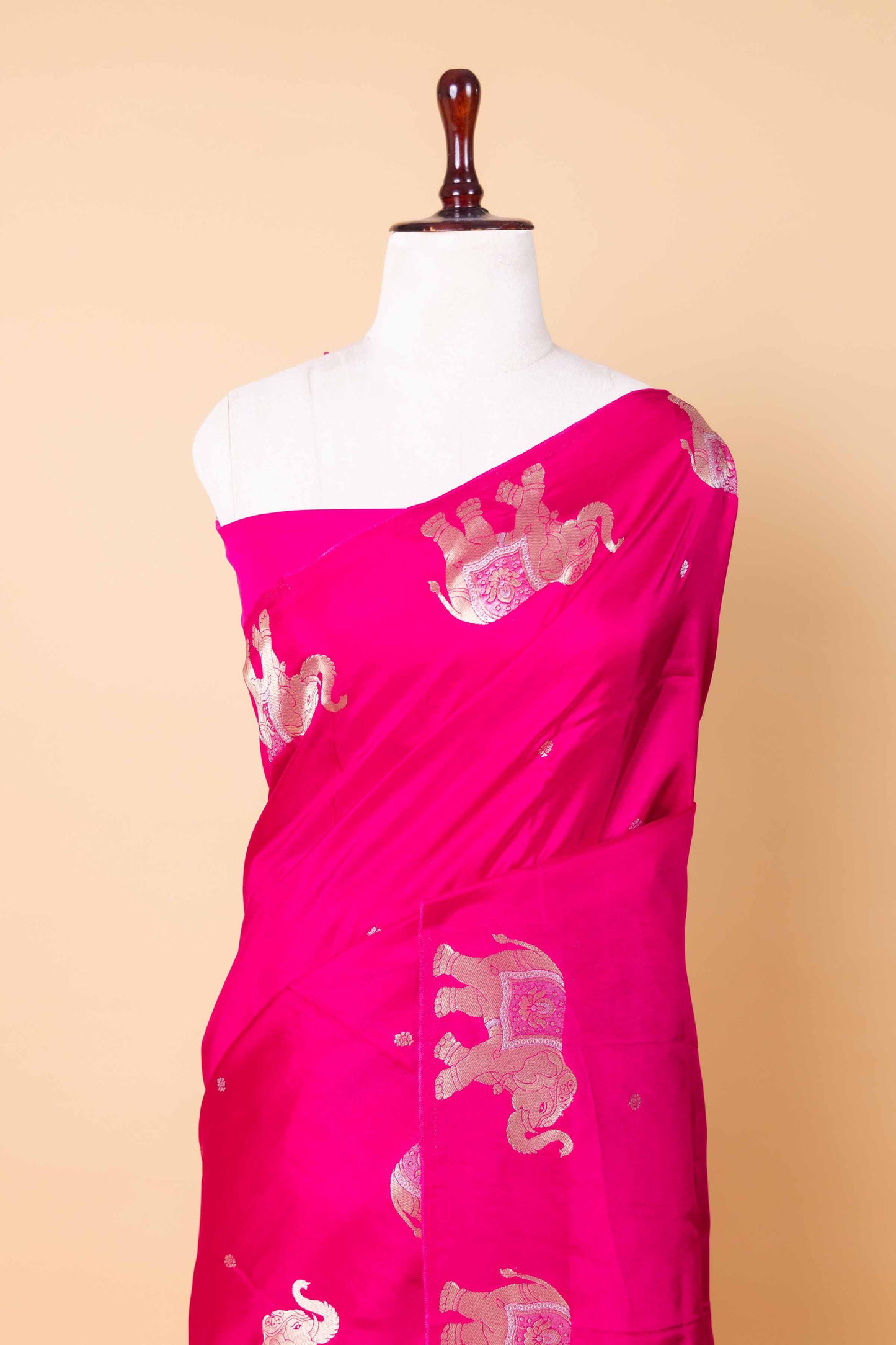 Rani Elephant Weaving Fancy Silk Saree